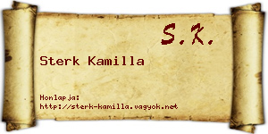 Sterk Kamilla névjegykártya